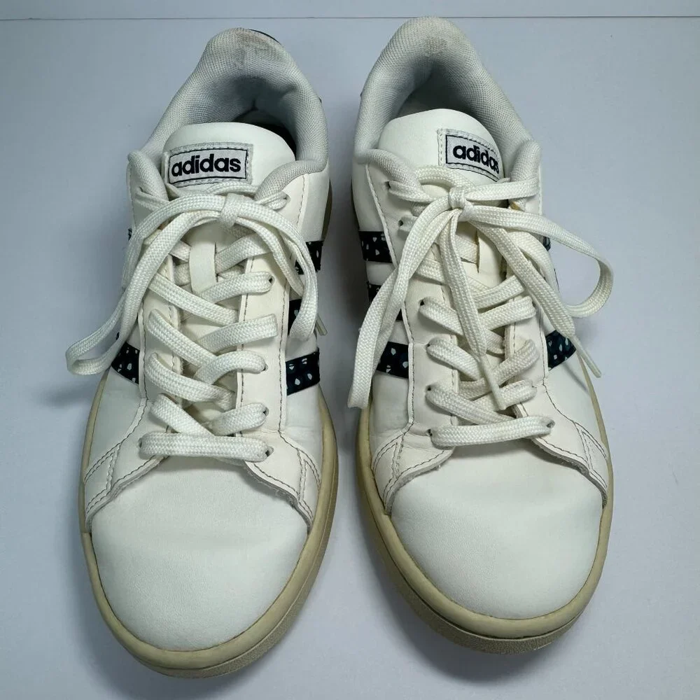 Adidas‎ Shoes GRAND COURT White Leather Sneakers Women's Size 7 Good Condition